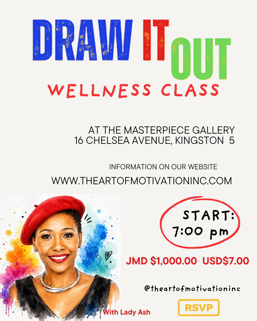 Draw It Out Wellness Class in Jamaica | Creative Wellness Session with Lady Ash